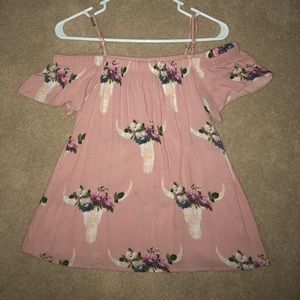 Peach Love Cow Skull